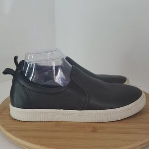Earth Zen Groove Black Leather Slip On Sneaker Women's Shoe Size 8